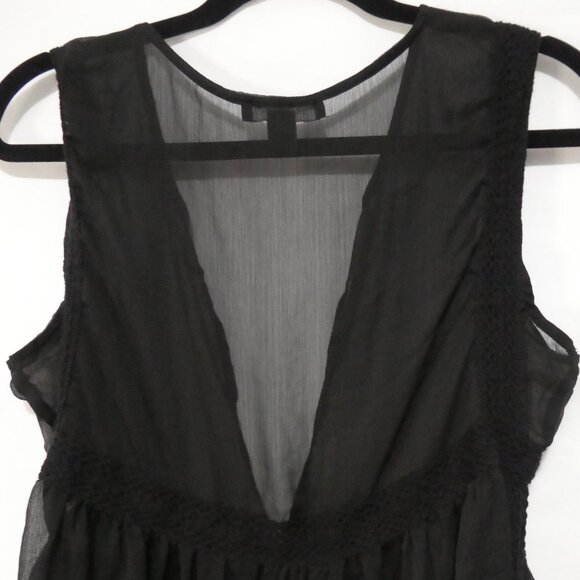 ATMOSPHERE | large | Black Sheer Sleeveless Nightgown With Tie Waist - Picture 12 of 16